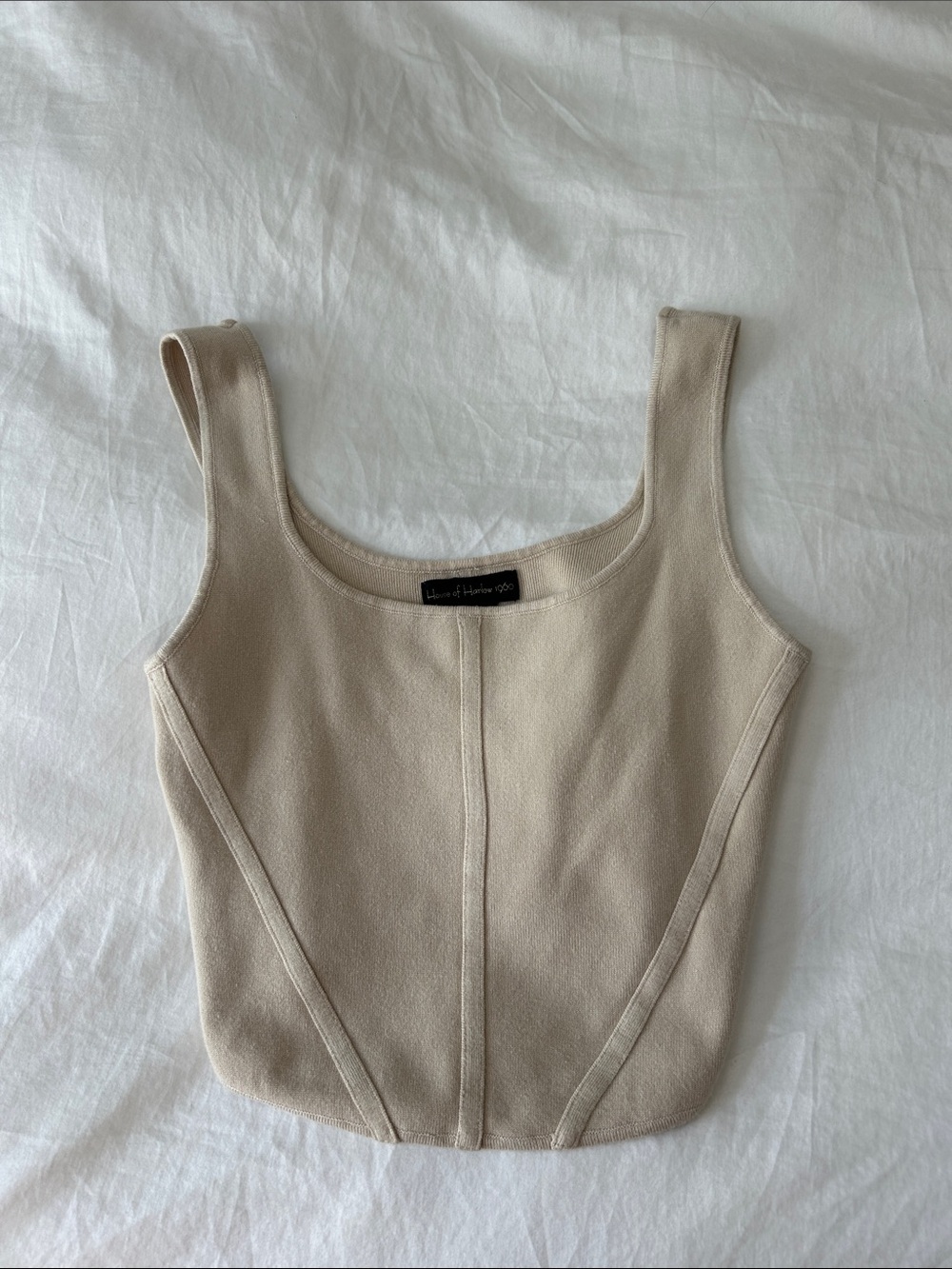 House of Harlow 1960 Beige Scoop Neck Tank